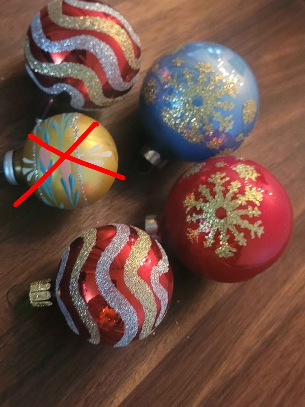 4 Retro Glass Xmas Ornaments